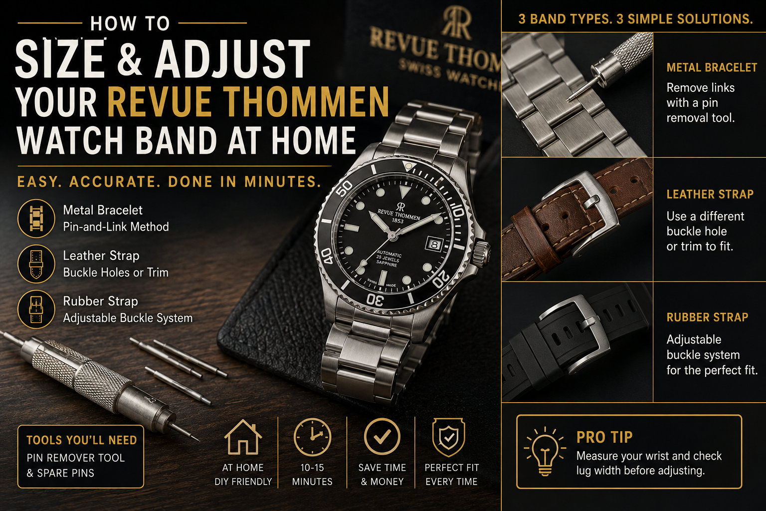How to Size a Revue Thommen Watch Band at Home (No Jeweler Needed)