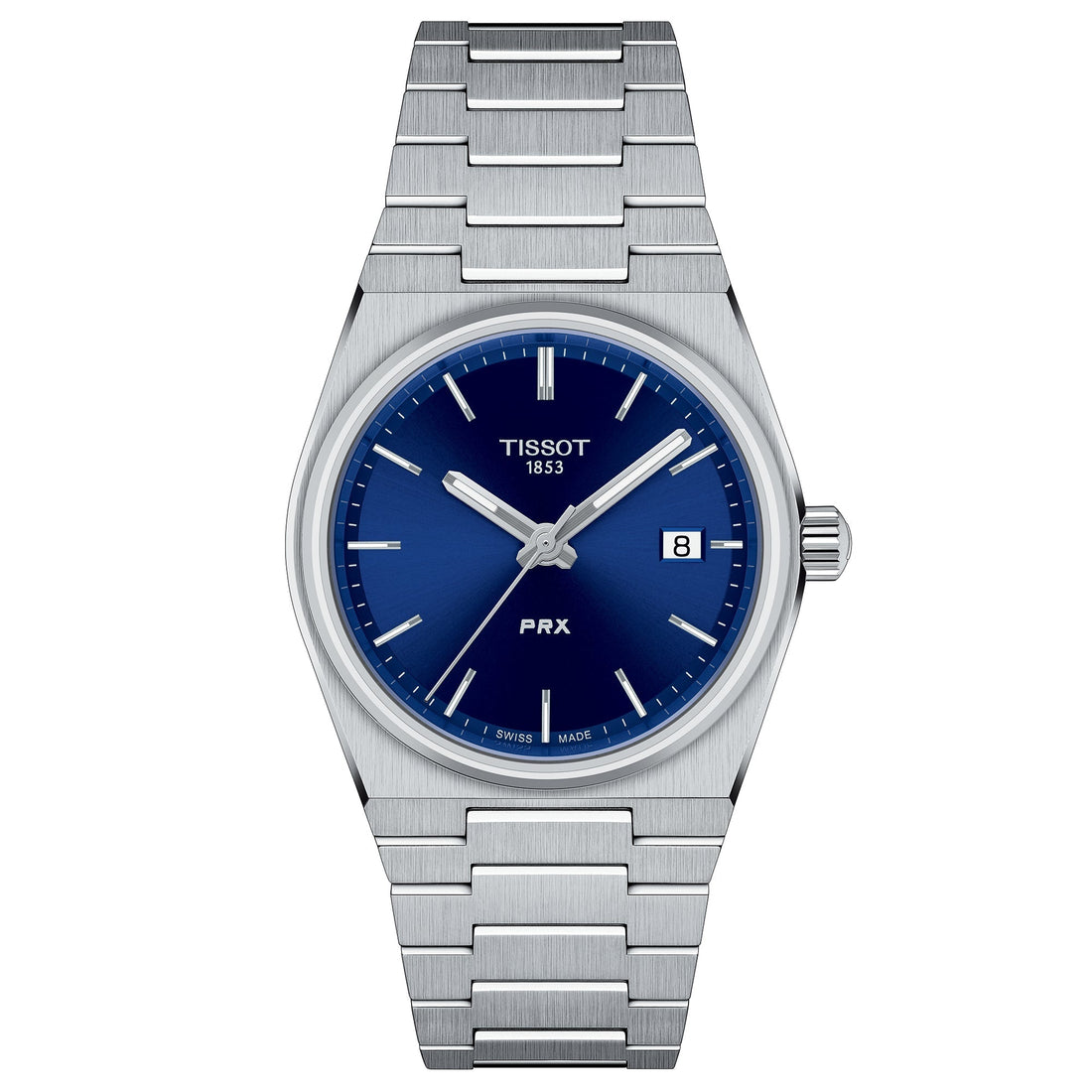 Tissot PRX 35 mm blue dial watch on a steel bracelet