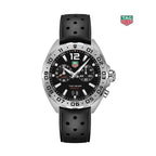 Tag Heuer Formula 1 Alarm Quartz Black Dial Black Rubber Strap Watch For Men Waz111a Ft8023