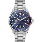 Tag Heuer Aquaracer Henrik Lundqvist Special Edition Blue Dial Silver Steel Strap Watch For Men WAY101J BA0746