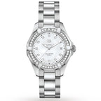 Tag Heuer Aquaracer Diamonds Mother Of Pearl White Dial Silver Steel Strap Watch For Women WBD131C BA0748