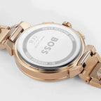 Hugo Boss Womens 1502592 Pandora Gold Tone Stainless Steel Watch With Black Dial
