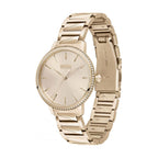Hugo Boss Womens 1502540 Signature Rose Gold Tone Stainless Steel Watch