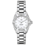 Tag Heuer Aquaracer Diamonds Mother Of Pearl White Dial Silver Steel Strap Watch For Women WBD131C BA0748