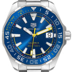 Tag Heuer Aquaracer Caliber 5 Match Timer Shinji Kagawa Edition Blue Dial Silver Steel Strap Watch For Men WAY201H BA0927