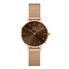 Daniel Wellington Ladies Rose Gold Petite Amber Watch Dw00100477
