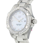 Tag Heuer Aquaracer Diamonds White Dial Silver Steel Strap Watch For Women WBD1415 BA0741