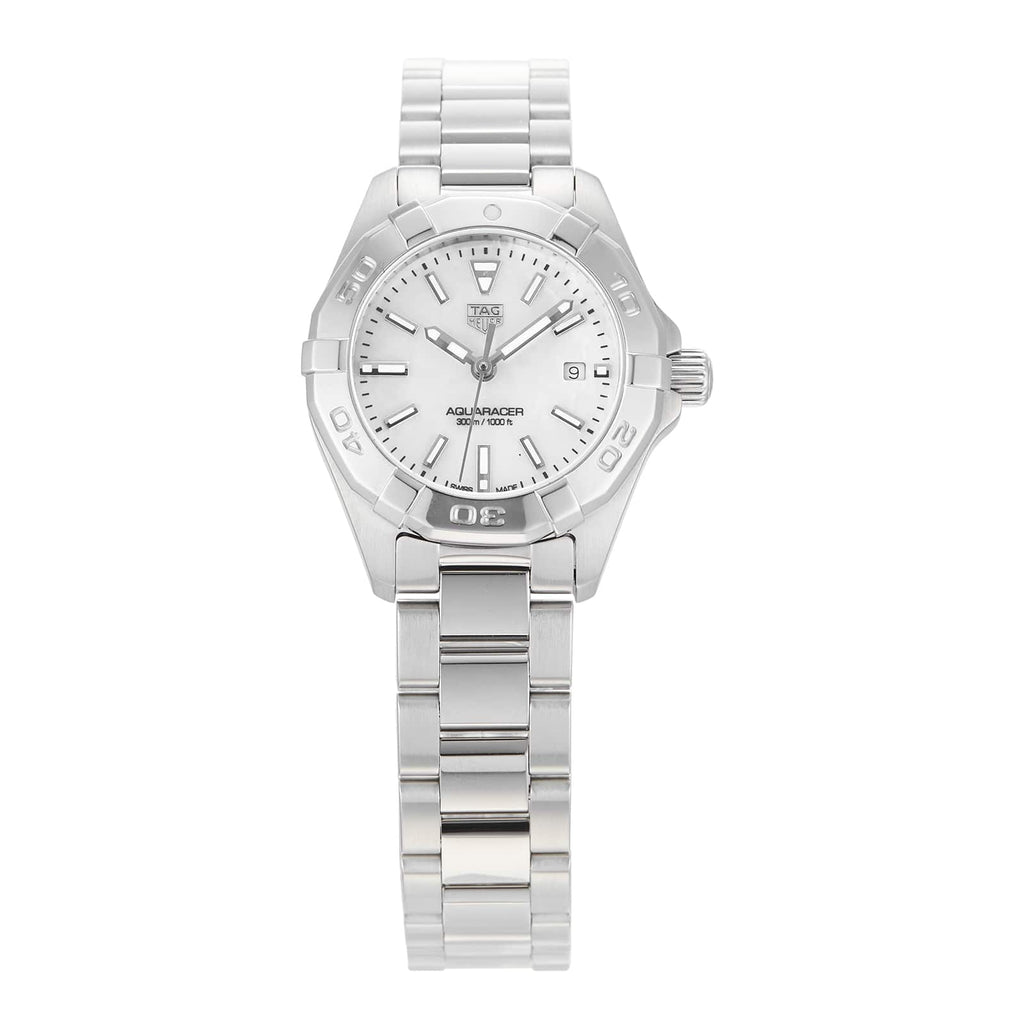 Tag Heuer Aquaracer Quartz Mother Of Pearl White Dial Silver Steel Strap Watch For Women WBD1411 BA0741