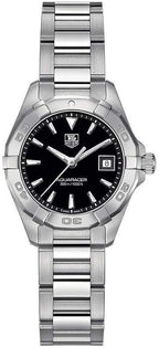 Tag Heuer Aquaracer Quartz Black Dial Silver Steel Strap Watch For Women WBD1410 BA0741