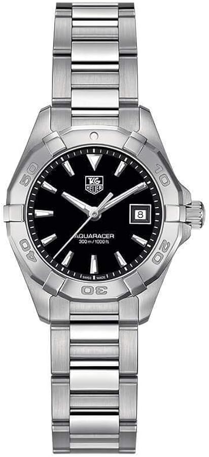 Tag Heuer Aquaracer Quartz Black Dial Silver Steel Strap Watch For Women WBD1410 BA0741