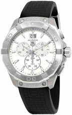 Tag Heuer Aquaracer Chronograph White Dial Black Rubber Strap Watch For Men CAY1111 FT6041
