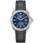 Tag Heuer Aquaracer Quartz Blue Dial Black Rubber Strap Watch For Men WAY1112 FT8021