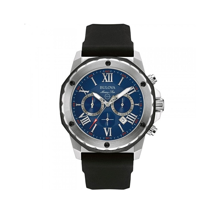 Bulova Marine Star Chronograph Men's Blue Dial Watch 98B258