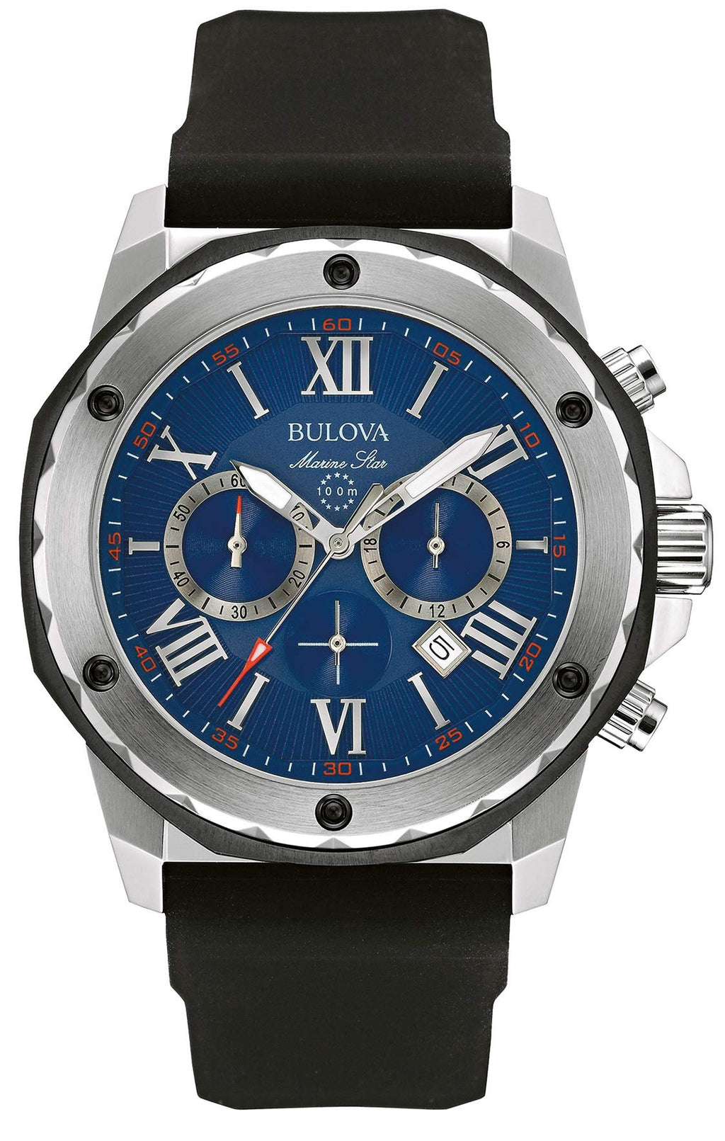 Bulova Marine Star Chronograph Men's Blue Dial Watch 98B258