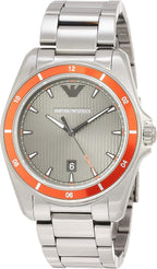 Emporio Armani Sigma Quartz Grey Dial Grey Steel Strap Watch For Men Ar11178