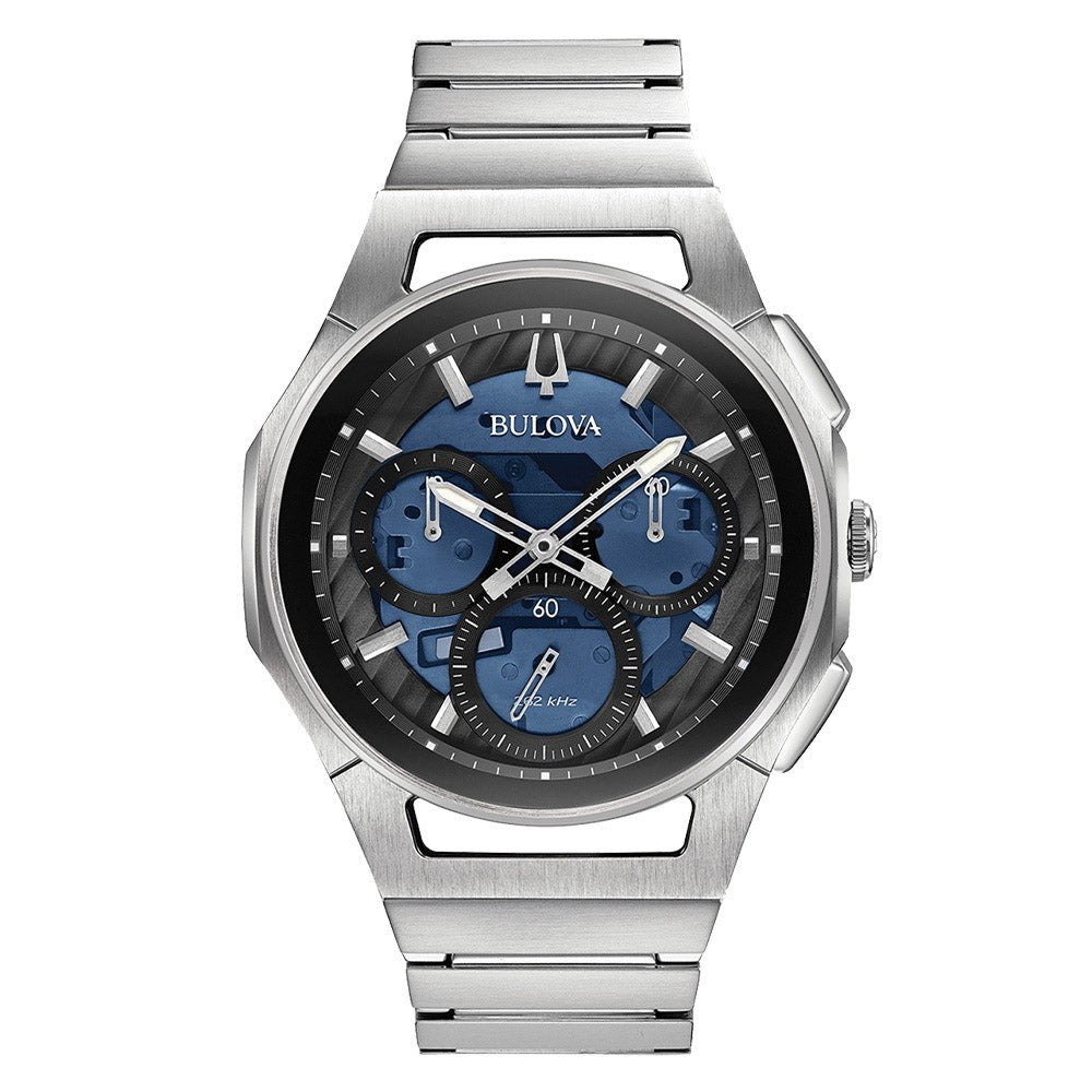 Bulova Curv Mens Blue Watch 96A205