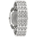 Bulova Crystal Mens Silver Watch 96A285