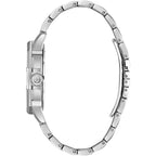 Bulova Crystal Mens Silver Watch 96C134