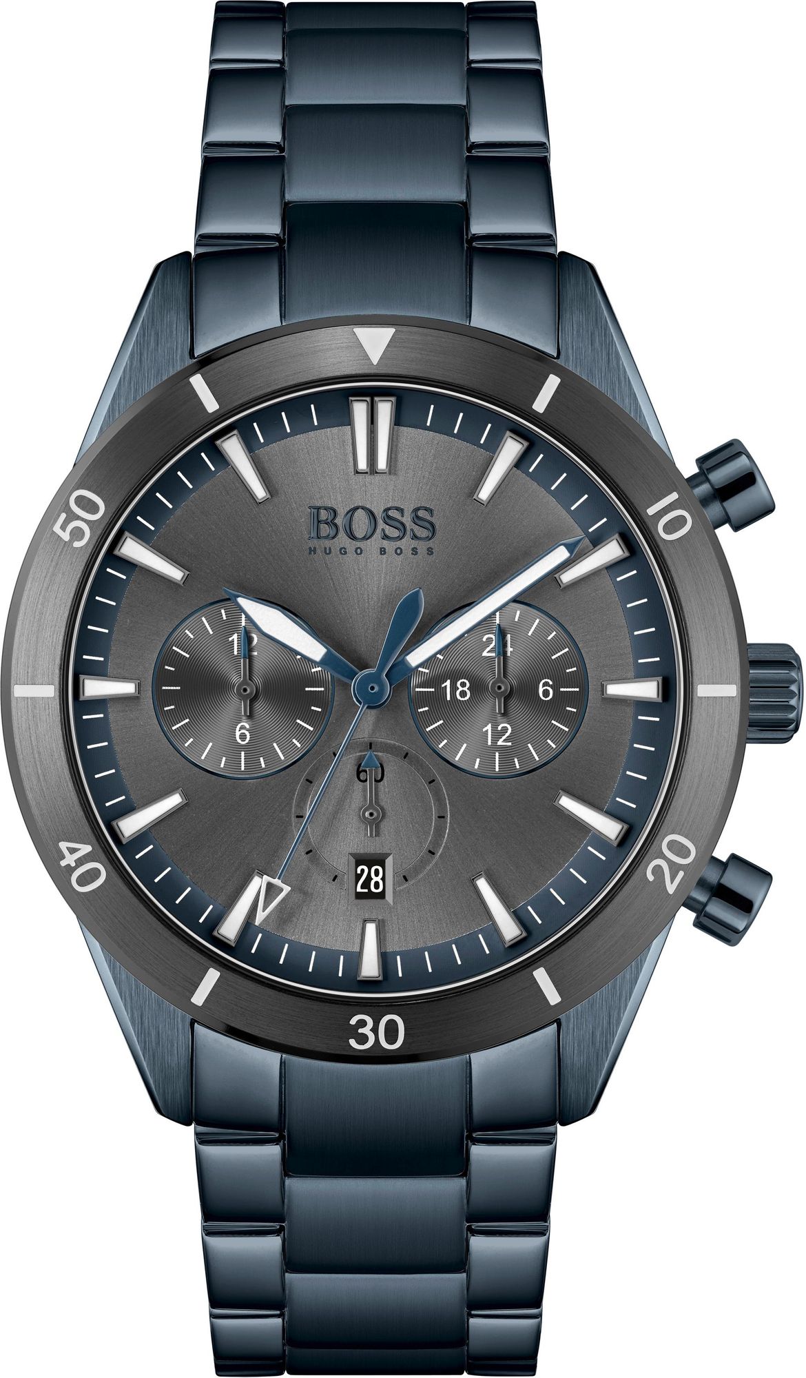 Hugo Boss Mens 1513865 Chronograph Blue Stainless Steel Watch