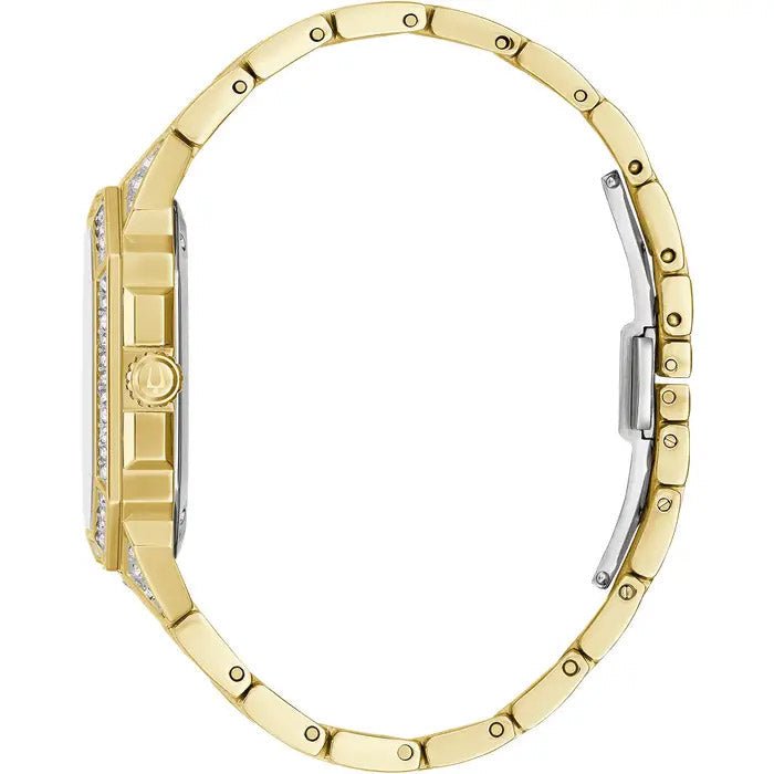 Bulova Crystal Mens White Watch 98A295