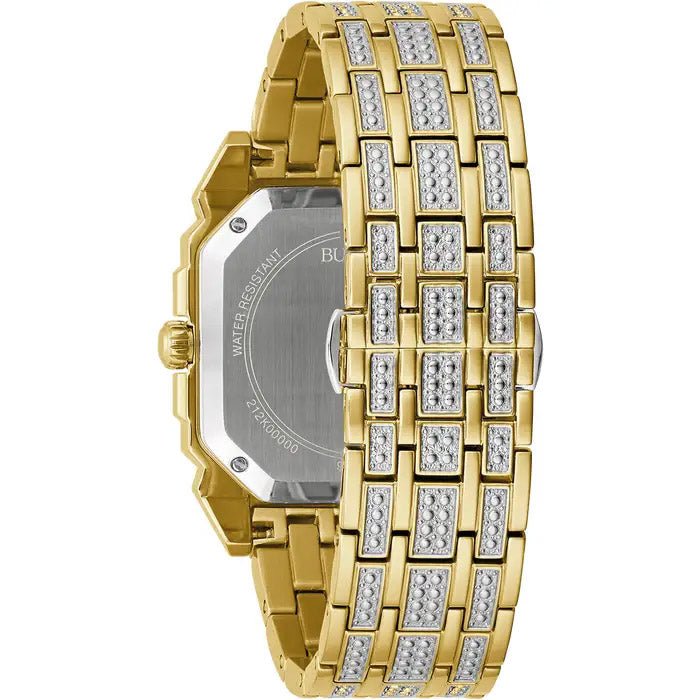 Bulova Crystal Mens White Watch 98A295