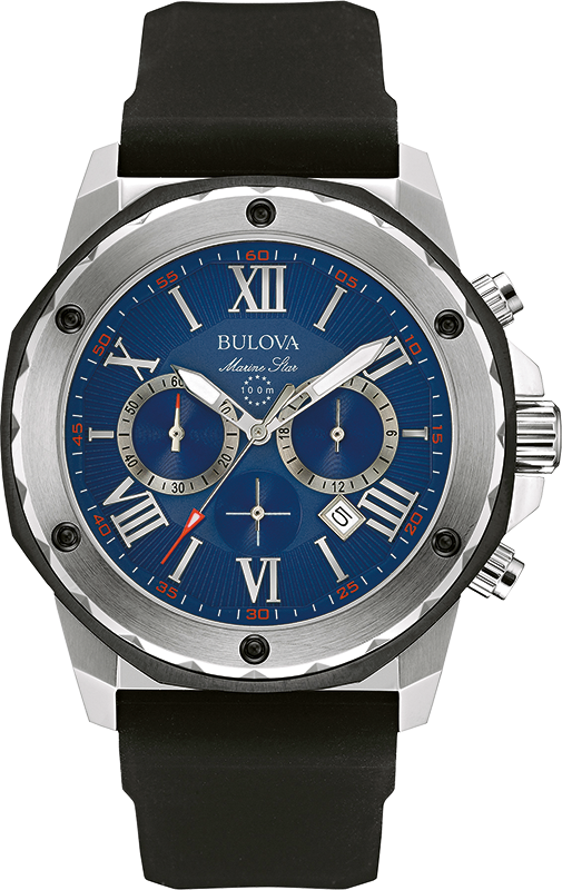 Bulova Marine Star Chronograph Men's Blue Dial Watch 98B258