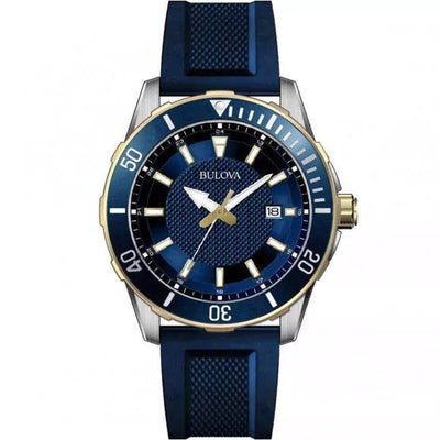 Bulova Exclusive Mens Blue Watch 98B345