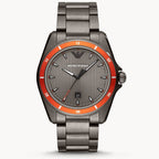 Emporio Armani Sigma Quartz Grey Dial Grey Steel Strap Watch For Men Ar11178