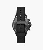 Emporio Armani AR11515 Men's Chronograph Watch, 43mm, Black & Grey Dial, Silicone Strap