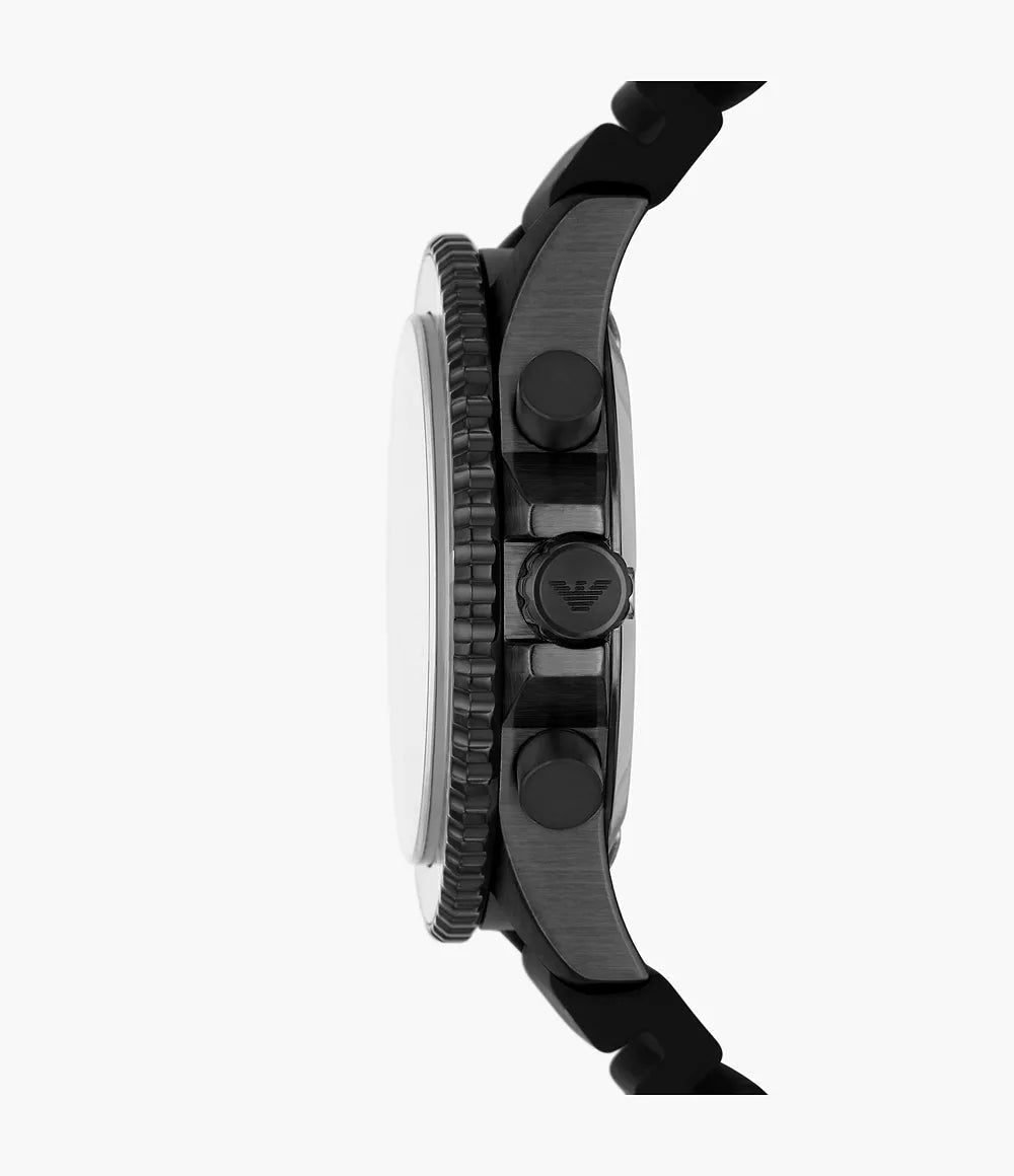 Emporio Armani AR11515 Men's Chronograph Watch, 43mm, Black & Grey Dial, Silicone Strap