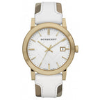 Burberry Watch The City Check Stamped White Gold Pvd Bu9015