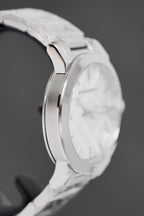 Burberry Mens Watch The City Engraved Checked Steel Bu9037