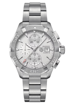 Tag Heuer Aquaracer Automatic Chronograph White Dial Silver Steel Strap Watch For Men CAY2111 BA0927