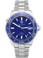 Tag Heuer Aquaracer Calibre 5 Automatic Blue Dial Silver Steel Strap Watch For Men WAK2111 BA0830