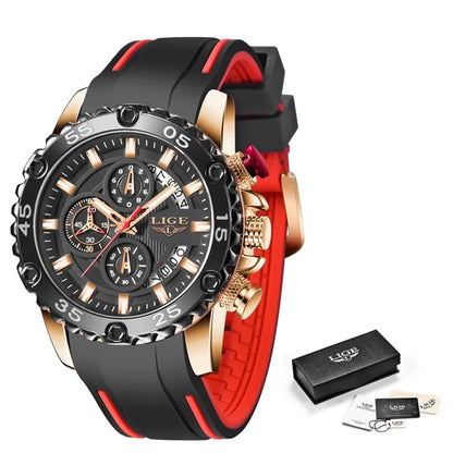 LIGE Men's Waterproof Sport Quartz Watch - Big Dial 2023