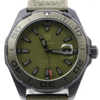 Tag Heuer Aquaracer Automatic Green Dial Khakhi Green Nylon Strap Watch For Men WAY208E FC8222