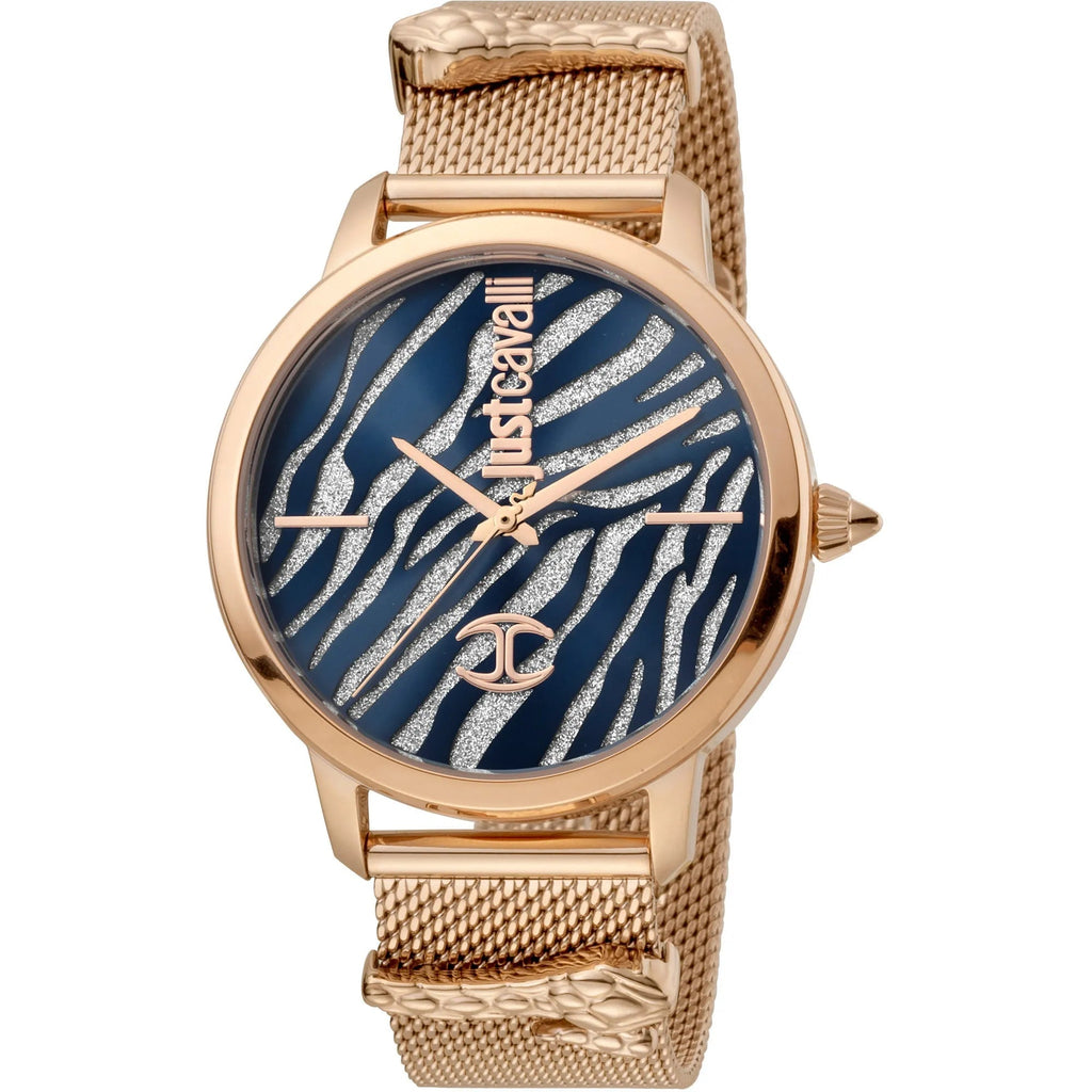 Just Cavalli Just per me Steel Rose Gold Blue Zebra Glitter
