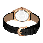 Just Cavalli Prestigio Leather Black Rose Gold