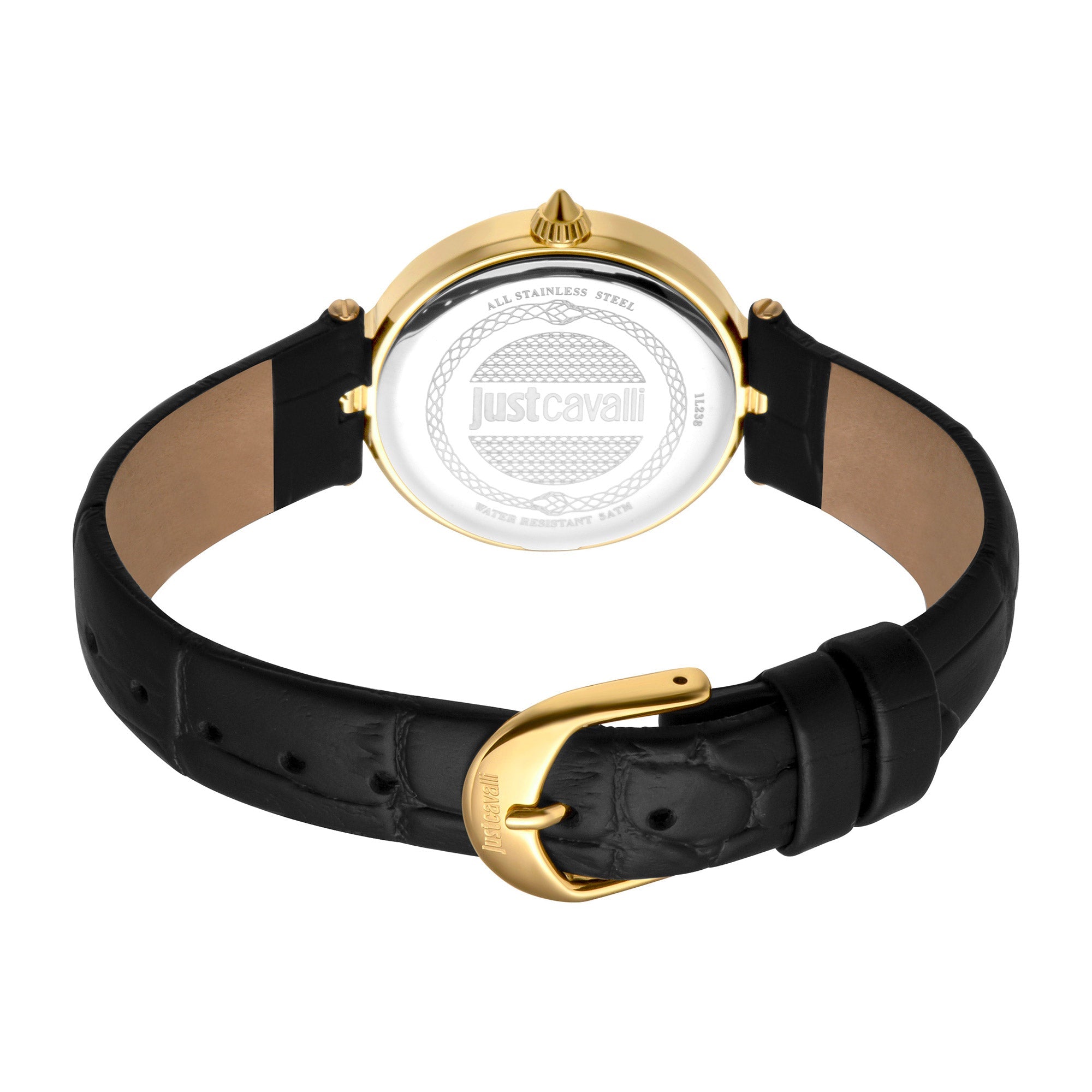 Just Cavalli Luce Leather Black Gold