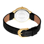 Just Cavalli Puntale Black Leather Yellow Gold