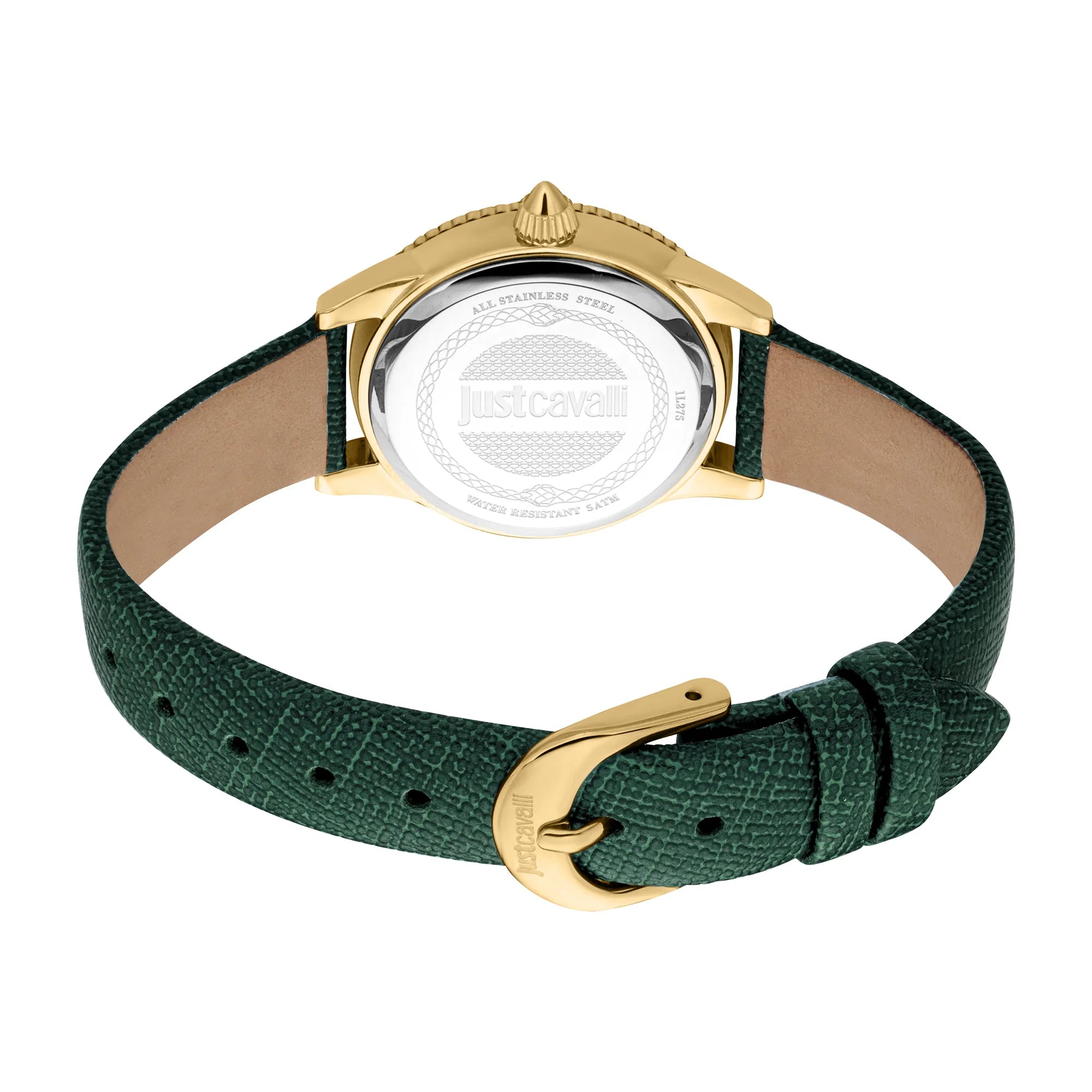 Just Cavalli Neive Leather Green Yellow Gold