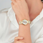Just Cavalli Modena Leather Beige Yellow Gold
