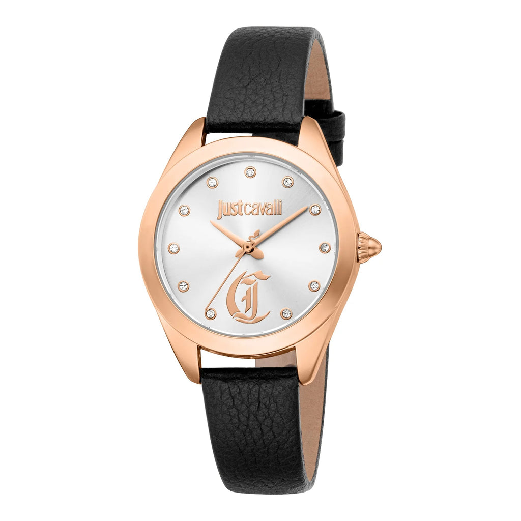 Just Cavalli Luna Leather Black RG Silver