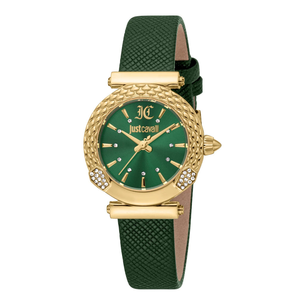 Just Cavalli Mistero Snake Leather Yellow Gold Green