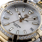 Tag Heuer Aquaracer Diamonds Mother Of Pearl Dial Two Tone Steel Strap Watch For Women WBD1321 BB0320