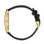 Gucci G Timeless Gold Tone Black Leather Quartz Watch Ya1264181