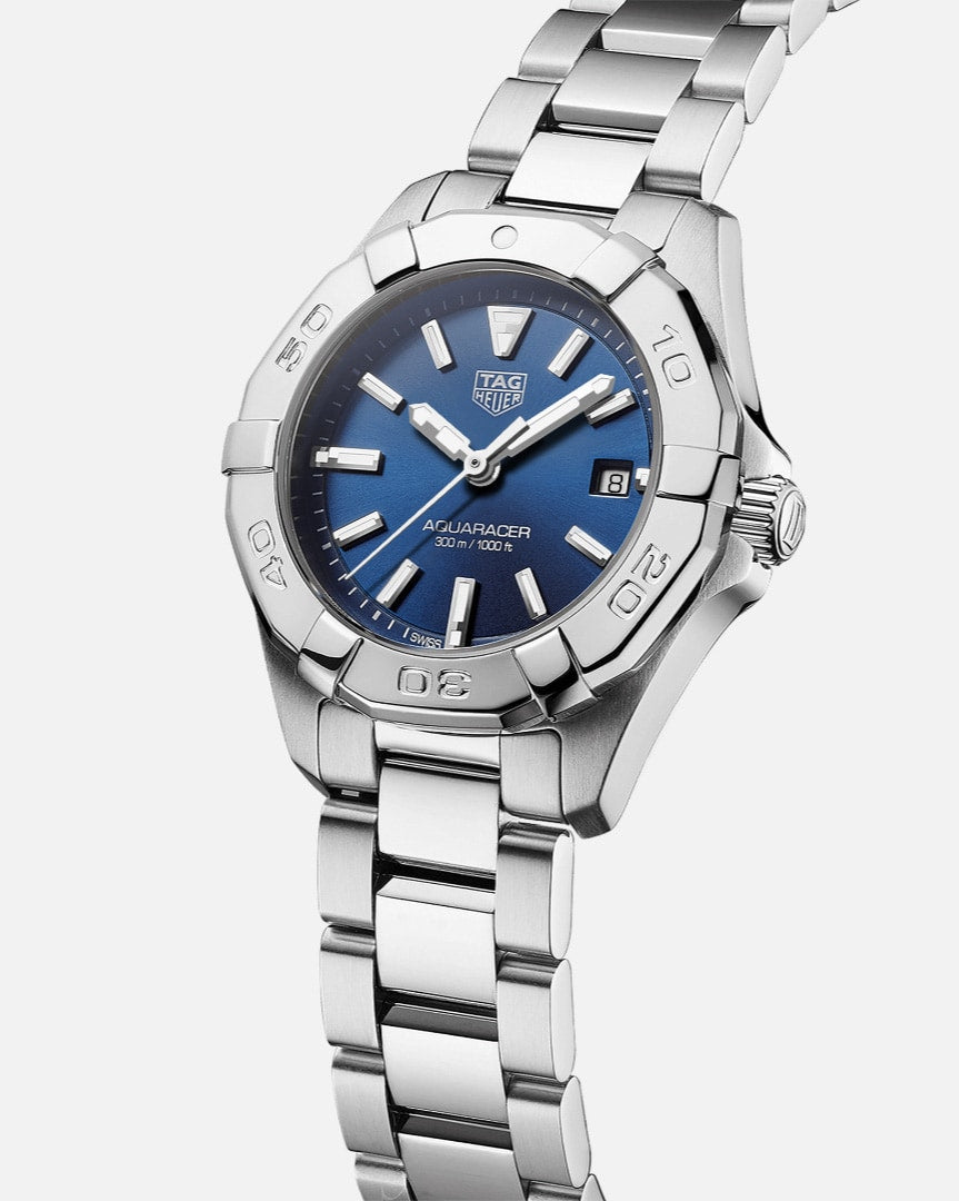 Tag Heuer Aquaracer Blue Dial Silver Steel Strap Watch For Women WBD1412 BA0741