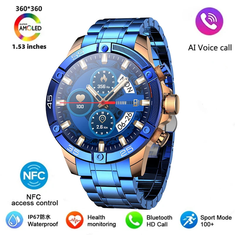 Bluetooth Heart Rate & Oxygen Men's Smartwatch