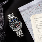 Seiko 5 Sports Gmt Auto Mens Silver Watchssk019k1