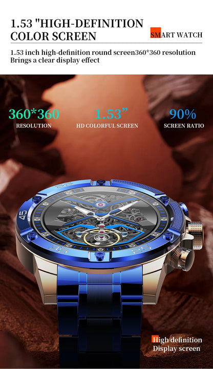 Bluetooth Heart Rate & Oxygen Men's Smartwatch